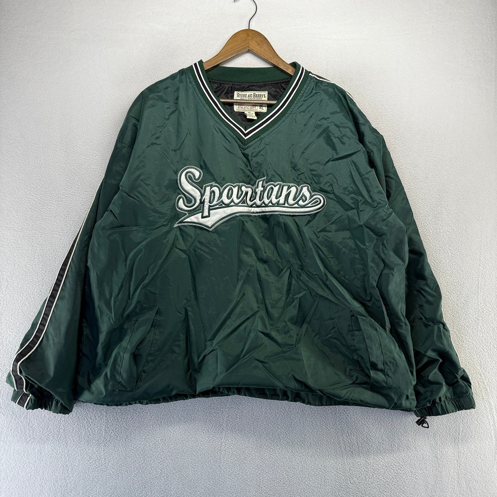 Vintage Michigan State Windbreaker jacket Men's XL Green Embroidered Spellout